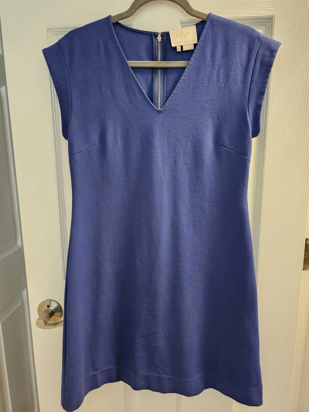 KATE SPADE Bright Blue V-Neck Cap Sleeve Mini Dress
